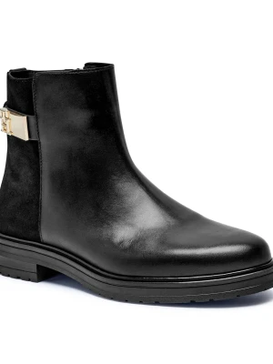 Tommy Hilfiger Skórzane botki czarny