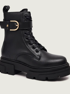 Tommy Hilfiger Skórzane botki czarny
