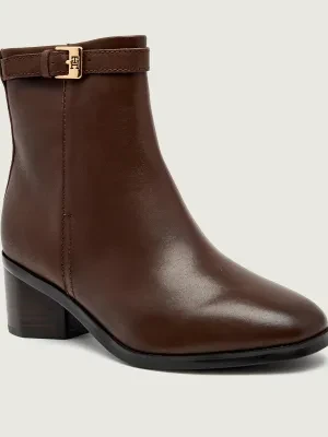 Tommy Hilfiger Skórzane botki na słupku