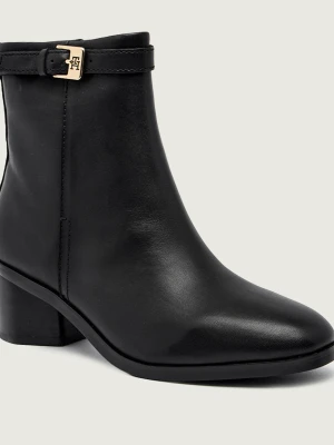 Tommy Hilfiger Skórzane botki na słupku
