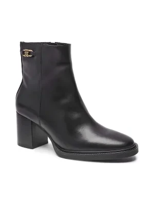 Tommy Hilfiger Skórzane botki na słupku STACKED