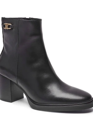 Tommy Hilfiger Skórzane botki na słupku STACKED