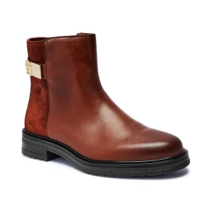 Tommy Hilfiger Skórzane botki Th Logo Leather Mix Chelsea