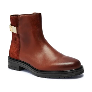 Tommy Hilfiger Skórzane botki Th Logo Leather Mix Chelsea