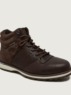 Tommy Hilfiger Skórzane buty trekkingowe Corporate | zamsz brązowy
