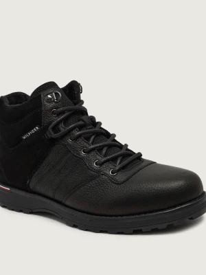 Tommy Hilfiger Skórzane buty trekkingowe Corporate | zamsz czarny