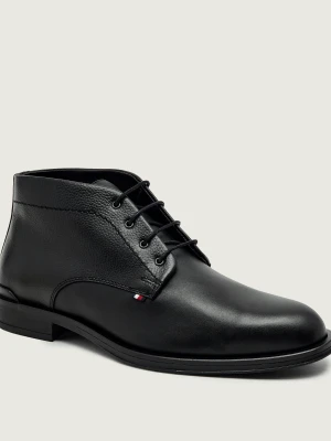 Tommy Hilfiger Skórzane buty wysokie czarny