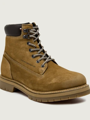 Tommy Hilfiger Skórzane buty wysokie FLEX beżowy