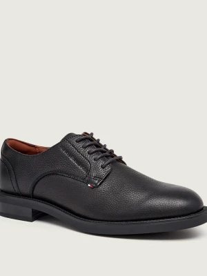 Tommy Hilfiger Skórzane derby Mix Dress czarny