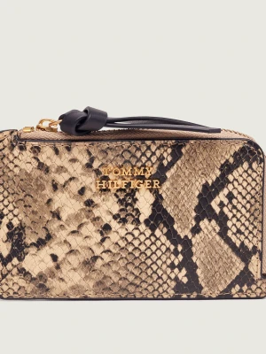 Tommy Hilfiger Skórzane etui na karty beżowy