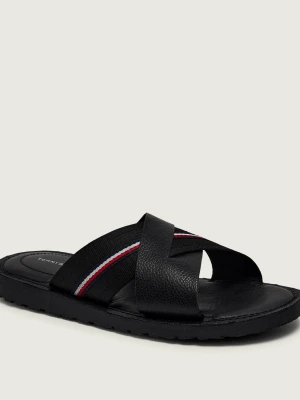Tommy Hilfiger Skórzane klapki CORE HILFIGER LTH CRISS C