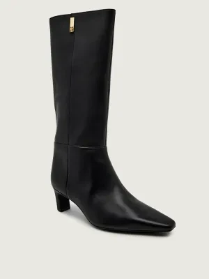 Tommy Hilfiger Skórzane kozaki na słupku KITTEN LONG BOOT