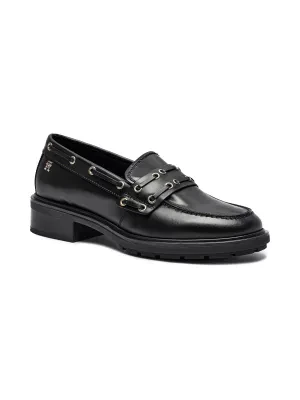 Tommy Hilfiger Skórzane loafersy Nautical Eyelets Leather