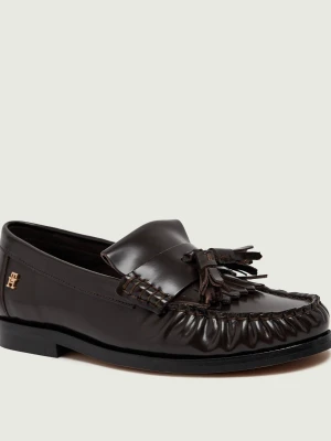 Tommy Hilfiger Skórzane loafersy brązowy