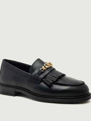 Tommy Hilfiger Skórzane loafersy czarny