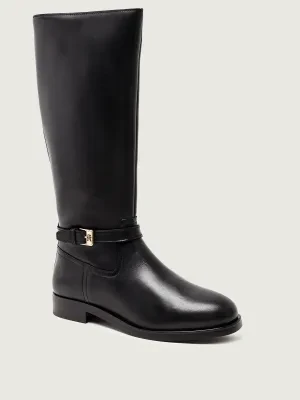 Tommy Hilfiger Skórzane oficerki TH BUCKLE RIDING