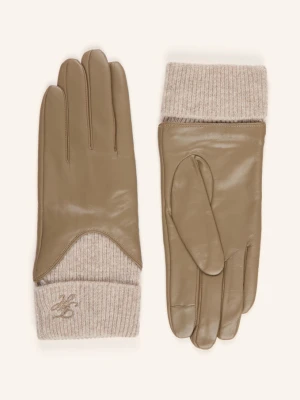 Tommy Hilfiger Skórzane Rękawiczki beige