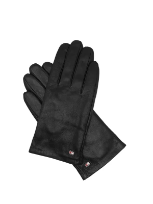 Tommy Hilfiger Skórzane rękawiczki ESSENTIAL FLAG czarny