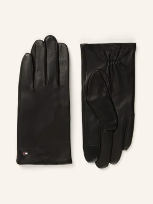 Tommy Hilfiger Skórzane Rękawiczki Umożliwiające Obsługę Ekranów Dotykowych schwarz