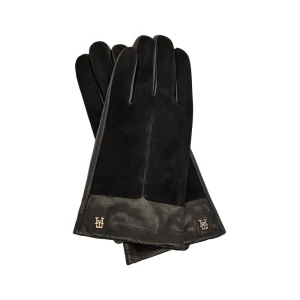 Tommy Hilfiger Skórzane rękawiczki | z dodatkiem wełny