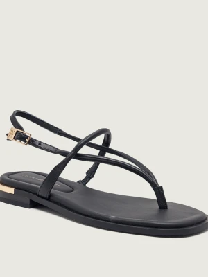 Tommy Hilfiger Skórzane sandały czarny