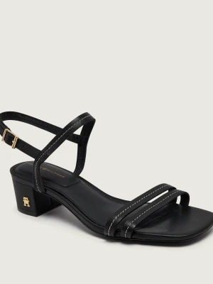 Tommy Hilfiger Skórzane sandały na słupku