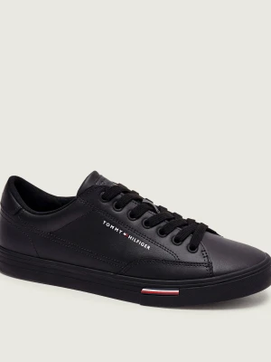 Tommy Hilfiger Skórzane sneakersy czarny