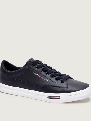 Tommy Hilfiger Skórzane sneakersy granatowy