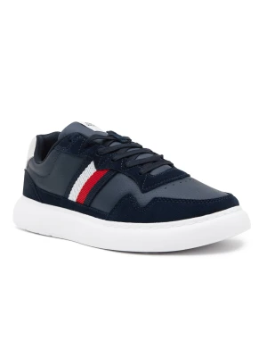 Tommy Hilfiger Skórzane sneakersy granatowy