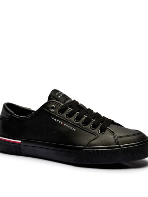 Tommy Hilfiger Skórzane sneakersy czarny
