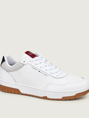 Tommy Hilfiger Skórzane sneakersy Basket Core biały