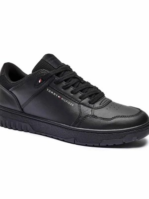 Tommy Hilfiger Skórzane sneakersy BASKET CORE LITE czarny