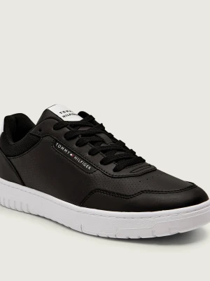 Tommy Hilfiger Skórzane sneakersy BASKET CORE LITE LTH czarny