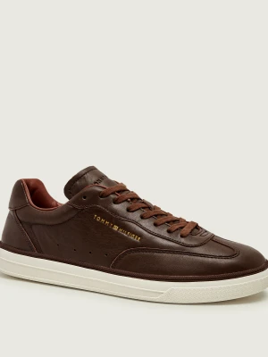 Tommy Hilfiger Skórzane sneakersy brązowy