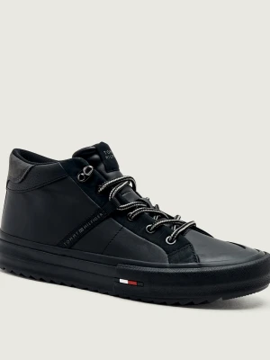 Tommy Hilfiger Skórzane sneakersy Harlem Sreet Cleat Winter czarny
