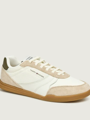 Tommy Hilfiger Skórzane sneakersy Lopro | zamsz beżowy