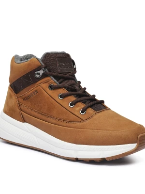 Tommy Hilfiger Skórzane sneakersy Nubuck brązowy