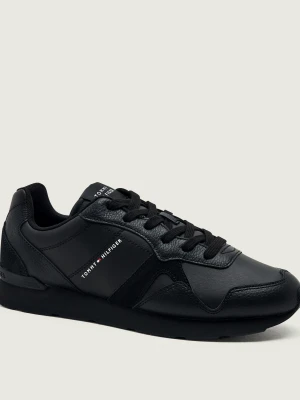 Tommy Hilfiger Skórzane sneakersy T Hilfiger Core Lth Runner | zamsz czarny