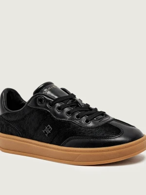 Tommy Hilfiger Skórzane sneakersy TH Monogram czarny