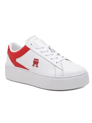 Tommy Hilfiger Skórzane sneakersy TH PLATFORM COURT biały