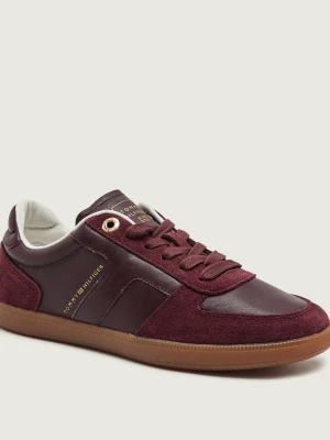Tommy Hilfiger Skórzane sneakersy Tribeca | zamsz bordowy