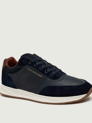Tommy Hilfiger Skórzane sneakersy | zamsz granatowy