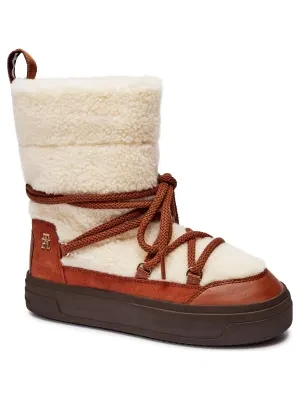 Tommy Hilfiger Skórzane śniegowce shearling