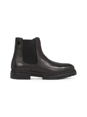 Tommy Hilfiger Skórzane sztyblety COMFORT czarny