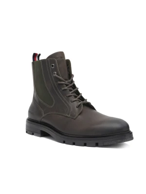 Tommy Hilfiger Skórzane sztyblety LACE UP