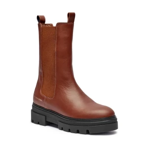 Tommy Hilfiger Skórzane sztyblety MONOCHROMATIC CHELSEA