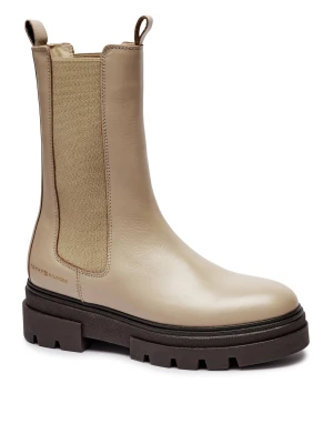 Tommy Hilfiger Skórzane sztyblety MONOCHROMATIC CHELSEA