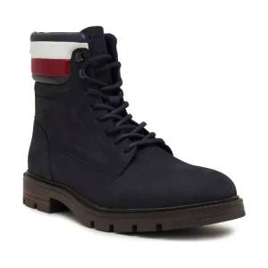 Tommy Hilfiger Skórzane trapery CORPORATE HILFIGER NUBUCK
