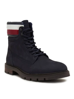 Tommy Hilfiger Skórzane trapery CORPORATE HILFIGER NUBUCK