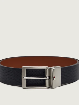 Tommy Hilfiger Skórzany dwustronny pasek Adan granatowy